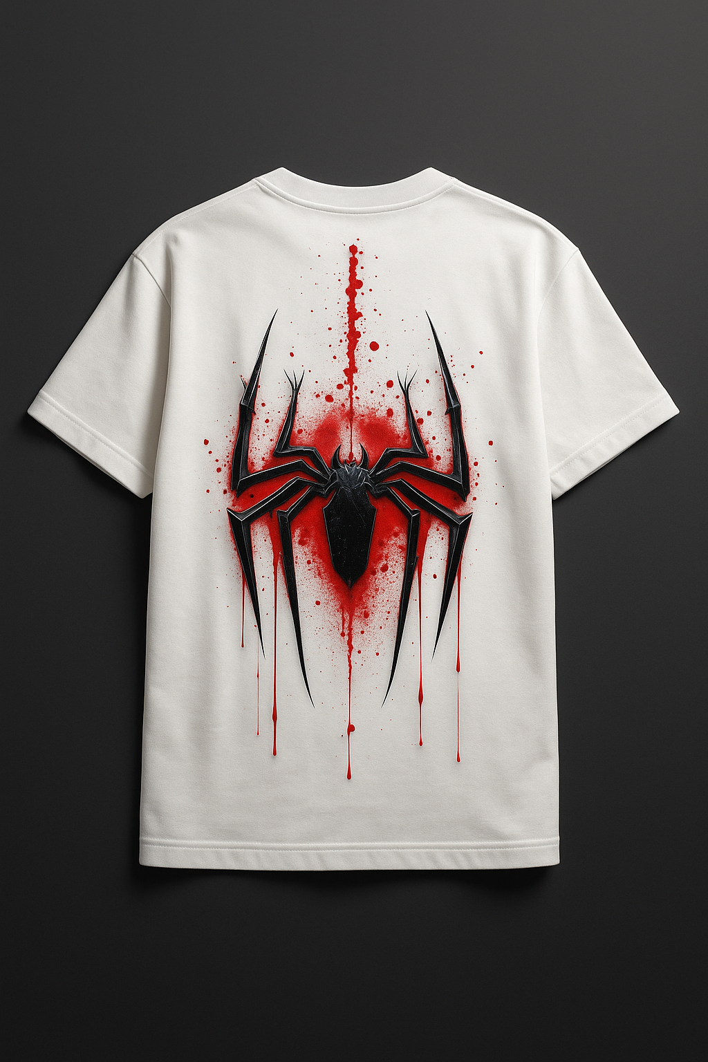 White Oversized Spider Graphic T-Shirt